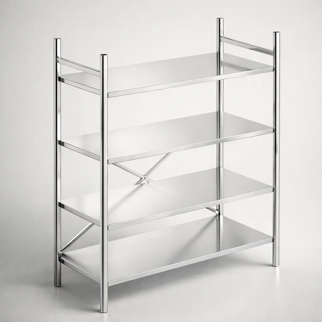 Étagère de rangement à 4 plateaux pleins (Standard)